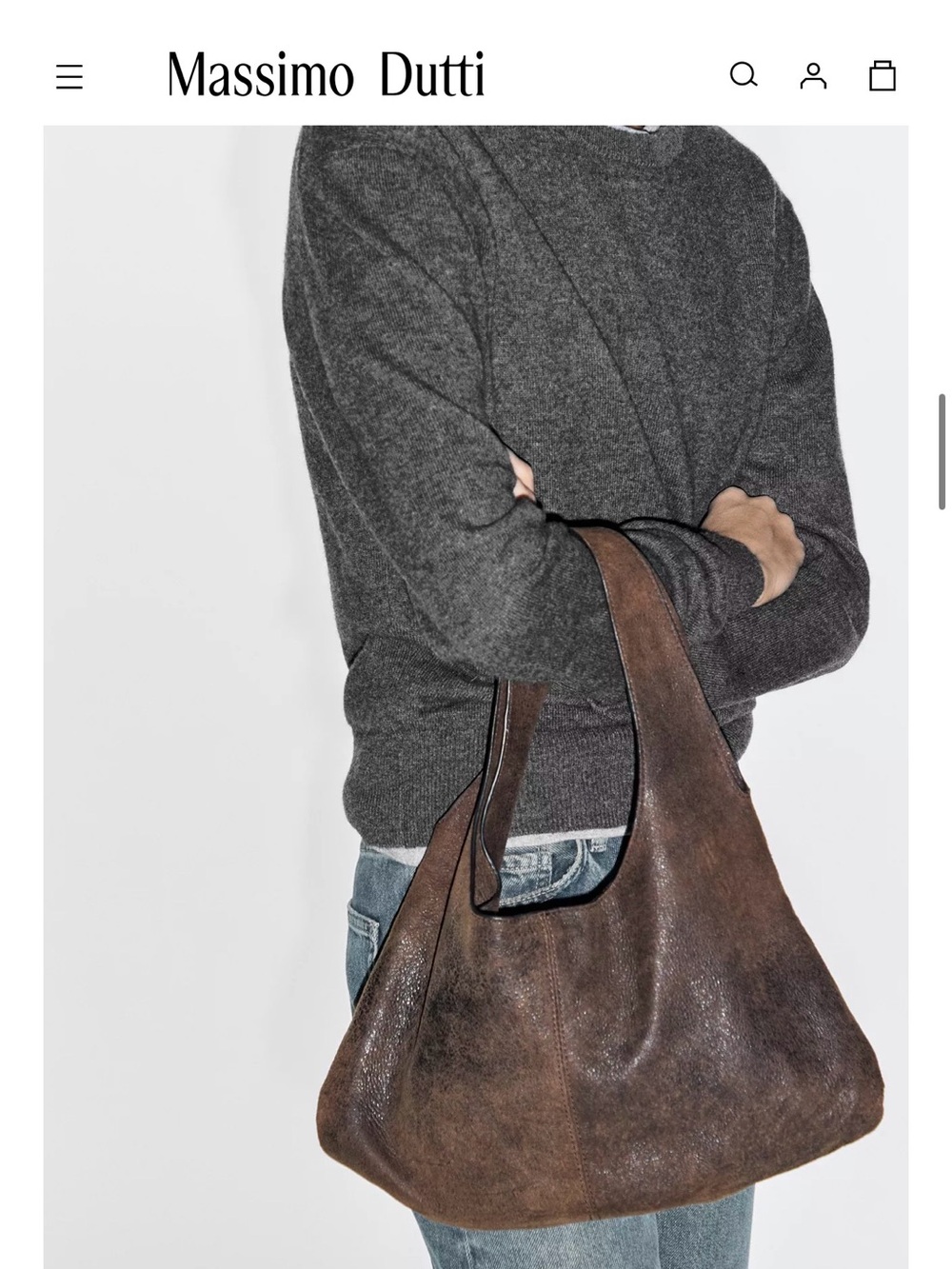 Massimo Dutti Nappa Leather Hobo Bag - Picture 3 of 6